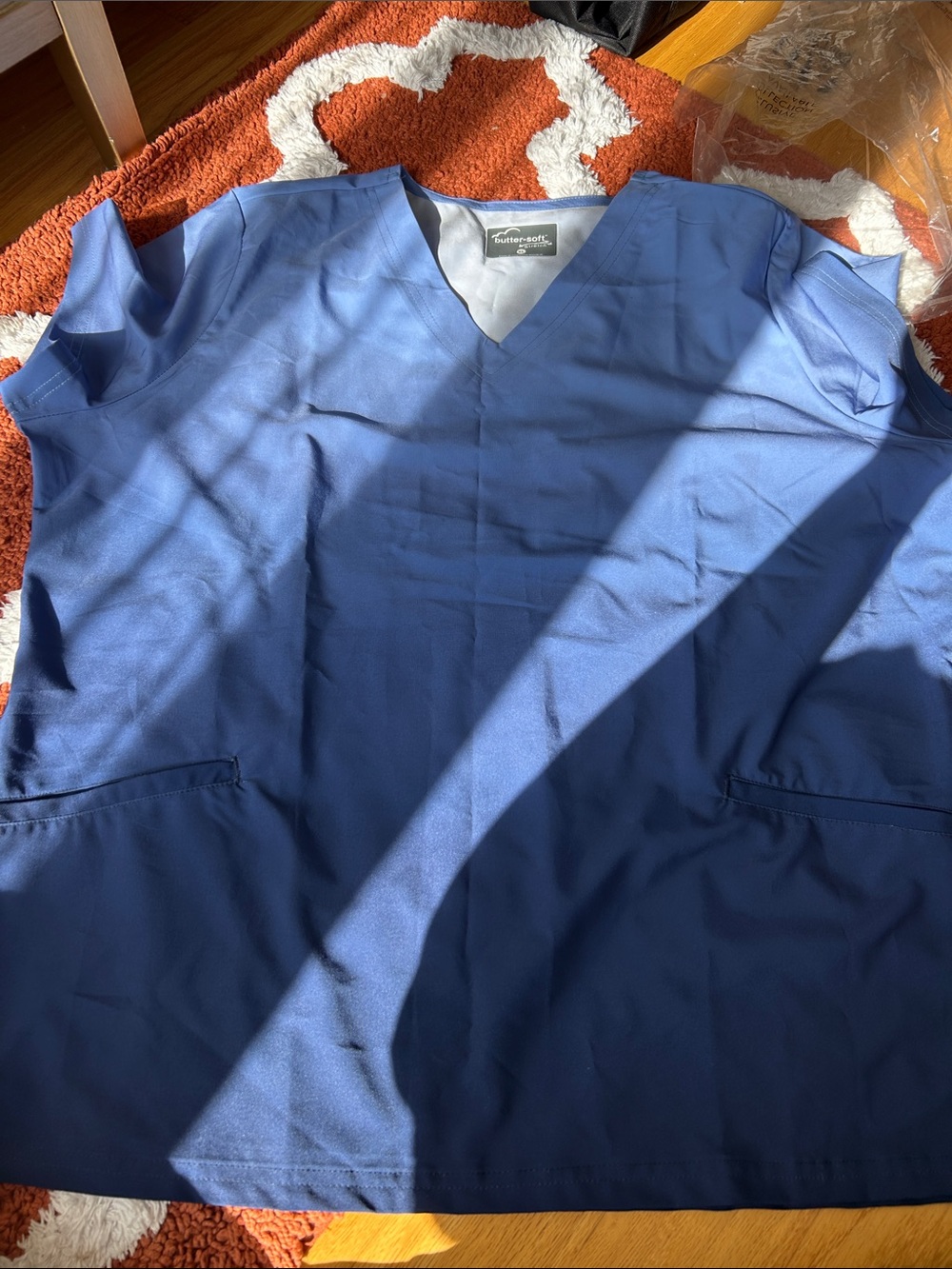 Womens V-Neck Scrub Top - Blue